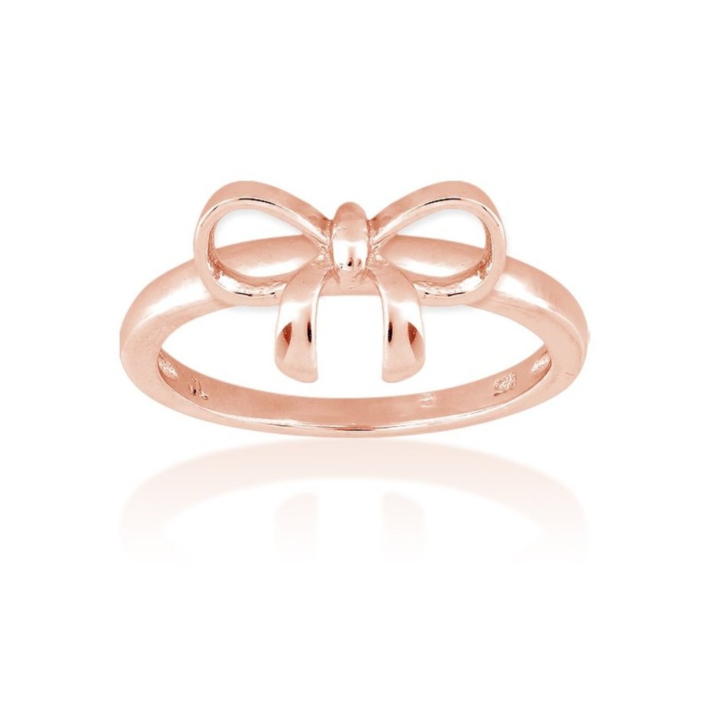 14kt Rose Gold Plated Sterling Silver Bow Ring